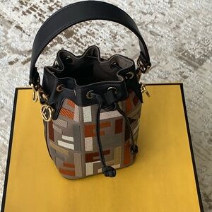 Fendi Mon Tresor Canvas Mini Bucket Bag